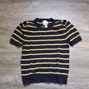 Black and Yellow Striped Short Sleeve Tee